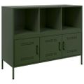 vidaXL Komoda olivovozelená 100,5x39x79 cm oceľ