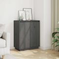 vidaXL Komoda, sivá 60x34x75 cm, borovicový masív