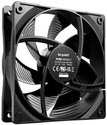 Be quiet! / ventilátor Pure Wings 3 / 120mm / PWM / 4-pin / 25,5dBA Ventilátor, 120mm, Rifle ložisko, 4pin PWM, 25,5dBA, výška 25mm, čierny