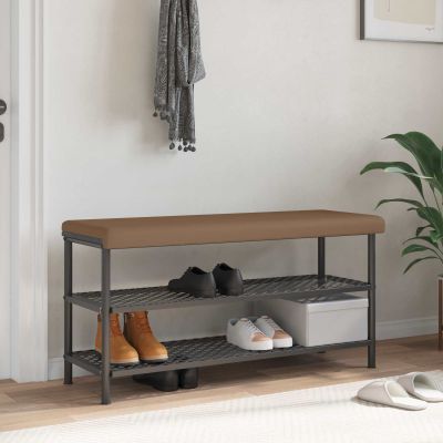 vidaXL Vankúš na lavičku Umelá koža Kapučínová Hĺbka 35 cm