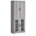 vidaXL Vysoká skrinka sivý dub sonoma 69,5x34x180 cm spracované drevo