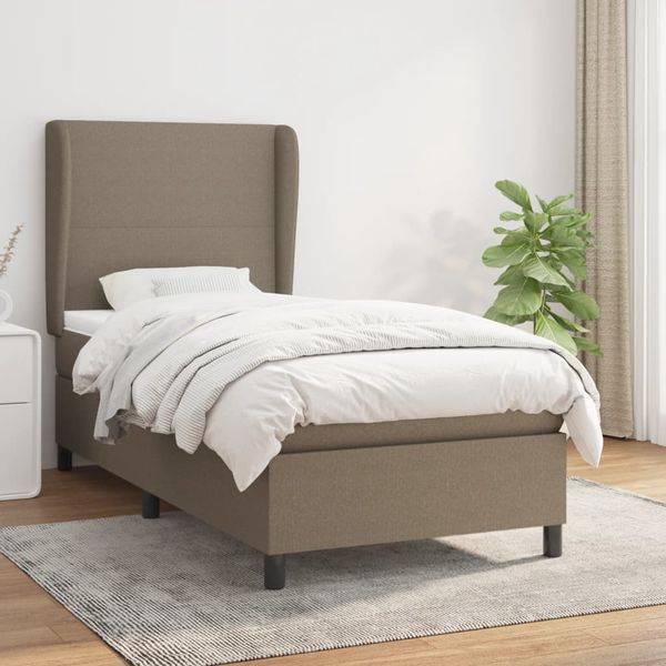 vidaXL Boxspring posteľ s matracom sivohnedý 100x200 cm látka