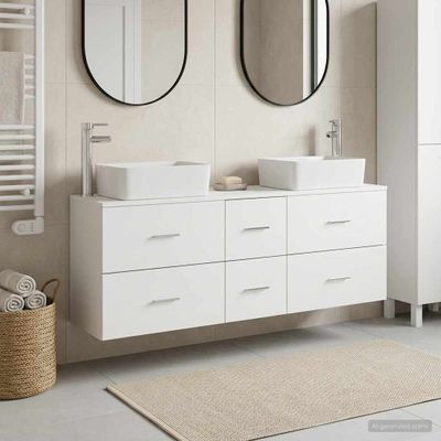 vidaXL Set kabinetov do kúpeľne 3 ks Biela 53 x 34,5 x 63 cm