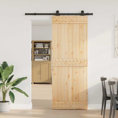 vidaXL Posuvné dvere NARVIK Prírodná a čierna 80 x 210 cm (152,5 cm)