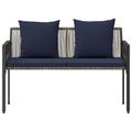 vidaXL Záhradné lavičky 2 -Seater 116 x 56 x 75 cm polyratan