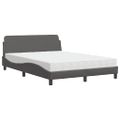 vidaXL Posteľ s matracom Dover sivá 140x200 cm umelá koža