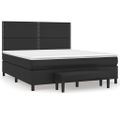 vidaXL Boxspring posteľ s matracom čierna 160x200 cm umelá koža