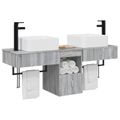 vidaXL Set kabinetov do kúpeľne 3 ks Sivý Sonoma 53 x 35 x 39 cm