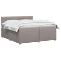 vidaXL Posteľ boxspring s matracom Sivohnedá 200 x 200 cm Látka