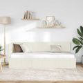 vidaXL Rohový rám postele s čelnou doskou Krémová 80 cm x 200 cm Zamat