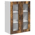 vidaXL Nástenný sklenený kabinet LUCCA Dymový dub 60 x 31 x 80 cm