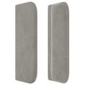 vidaXL Čelo postele so záhybmi bledosivé 163x16x78/88 cm zamat