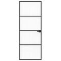 vidaXL Domové dvere 76 x 201,5 x 3,5 cm Hliník a tvrdené sklo