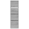 vidaXL Botník so 4 výklopnými zásuvkami sivý dub sonoma 60x42x204 cm