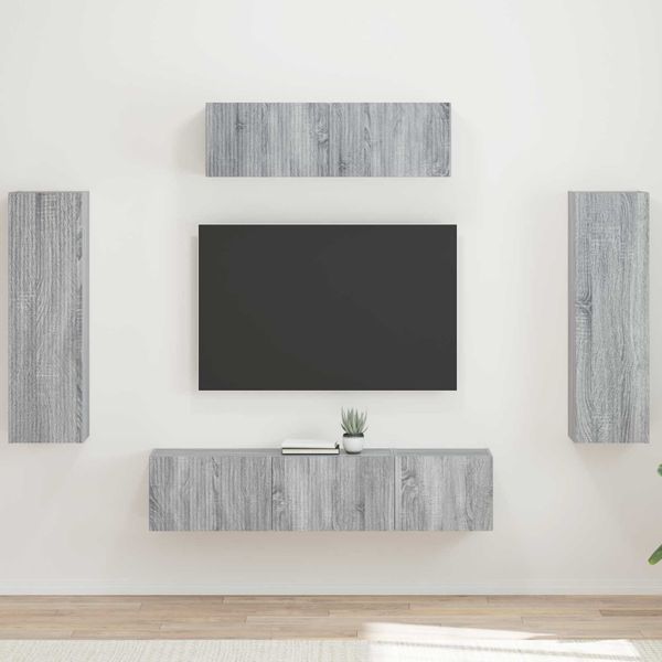 vidaXL TV skrinka 5 pcs Sivý Sonoma