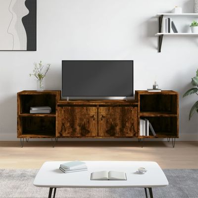 vidaXL TV skrinka dymový dub 160x35x55 cm spracované drevo