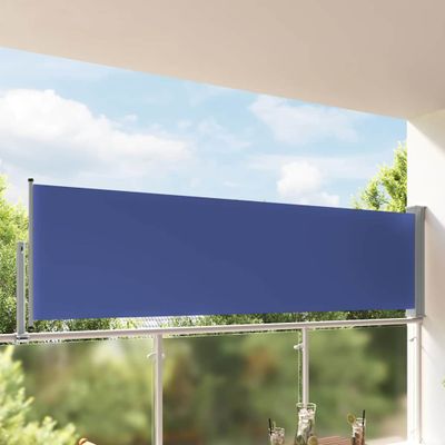 vidaXL Zaťahovacia bočná markíza na terasu 100x300 cm, modrá