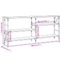 vidaXL Konzolový stolík hnedý dub 180x29x76,5 cm kompozitné drevo
