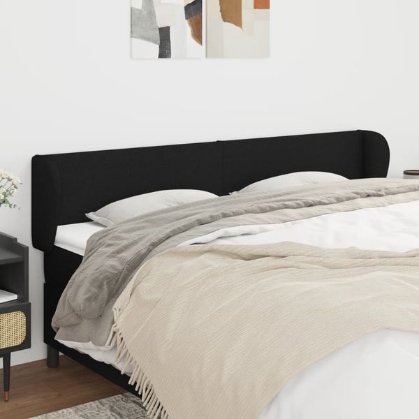 vidaXL Čelo postele so záhybmi čierne 183x23x78/88 cm látka