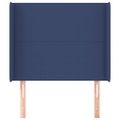 vidaXL Čelo postele so záhybmi modré 83x16x118/128 cm látka