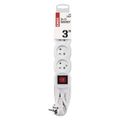Predlžovací kábel EMOS P1313 / 3 m / 3 zásuvky / s vypínačom / biely / PVC / 1 mm2