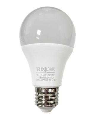 LED žiarovka 12W 1128lm E27 A60 studená biela Trixline