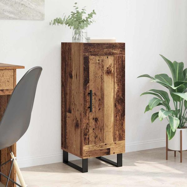 vidaXL Servírovacia skriňa Staré drevo 34,5 x 34 x 90 cm