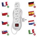 Predlžovací kábel EMOS P1415 / 5 m / 4 zásuvky / s vypínačom / biely / PVC / 1 mm2