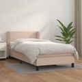 vidaXL Boxspring posteľ s matracom kapučínová 90x200 cm umelá koža
