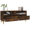 vidaXL TV skrinka dymový dub 100x34,5x44,5 cm kompozitné drevo