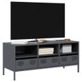 vidaXL TV skrinka antracit 101,5x39x43,5 cm oceľ valcovaná za studena