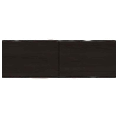 vidaXL Stolová doska tmavohnedá 140x50x(2-4)cm ošetrený masív hrany