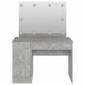vidaXL Toaletný stolík s LED svetlami 110x55x145 cm MDF betónový sivý