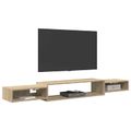 vidaXL Nástenný TV kabinet Nástenná montáž Dub sonoma 180 x 28 x 21 cm