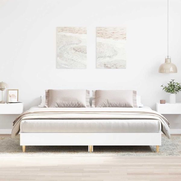 vidaXL Posteľný rám bez matraca biely 200x200 cm kompozitné drevo