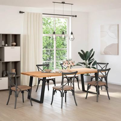 vidaXL Nohy k jedálenskému stolu v tvare U, 2 ks, čierne, 80 x (72-73) cm, oceľové