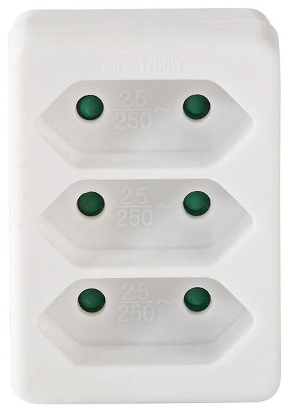 NEDIS síťový rozbočovač/ 3x zásuvka typu C (bez kolíku)/ 250 V AC 50/60 Hz/ 2,5 A/ 1700 W/ bílý Rozbocovac zásuvky, typ F na 3× typ C, 1700 W, 2,5 A, bílý