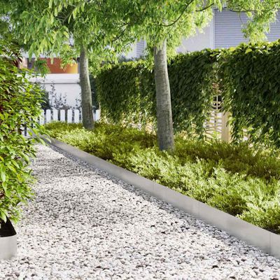 vidaXL Obrubník trávnika 10 ks 100 x 0.05 x 20 cm Nerezová oceľ