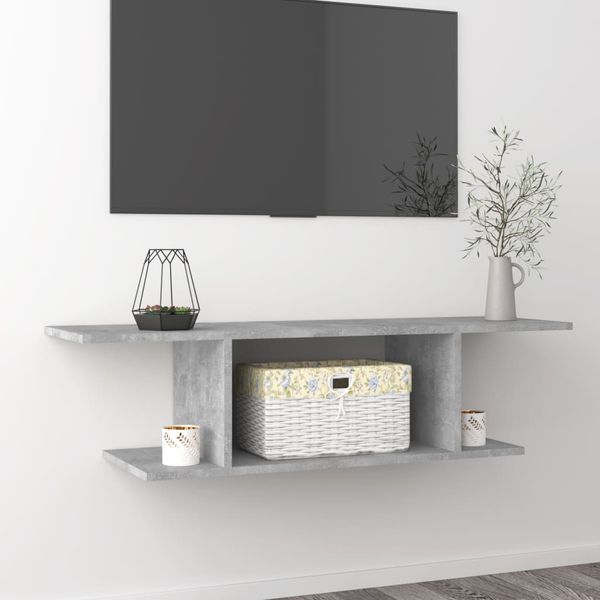 vidaXL Nástenná TV skrinka betónovo sivá 103x30x26,5 cm