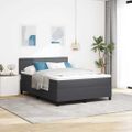 vidaXL Posteľ s pružinovým rámom Tmavo šedá a biela 140 x 190 cm