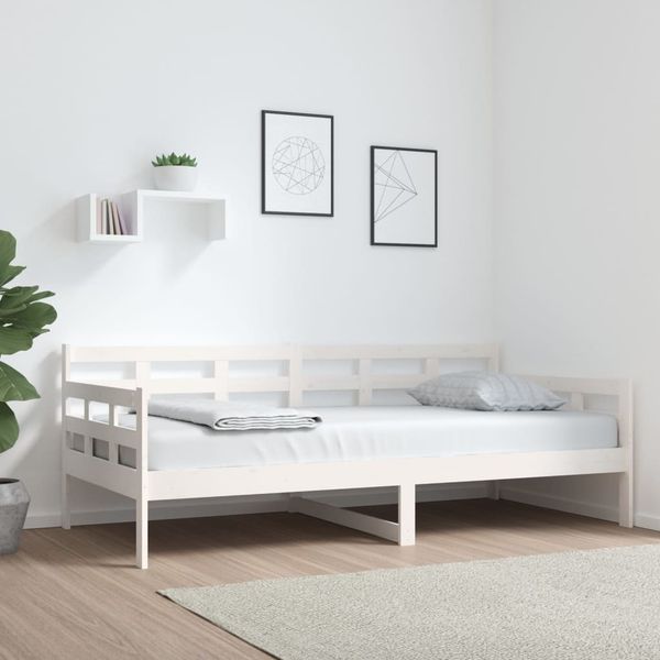 vidaXL Denná posteľ biela borovicový masív 90x190 cm