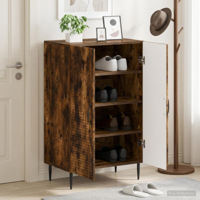 vidaXL Skriňa na topánky HAARLEM 59,5 x 39,5 x 89,5 cm Dymový dub