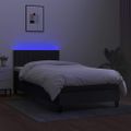 vidaXL Posteľ boxsping s matracom a LED čierna 90x200 cm látka