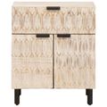 vidaXL Nočný stolík Biela 50 x 33 x 60 cm Masívne mango drevo