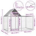 vidaXL Kurín 2x1x1,5 m, pozinkovaná oceľ