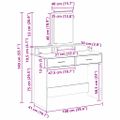vidaXL Toaletný stolík Staré drevo 100 x 41 x 140 cm Kompozitné drevo