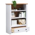 vidaXL Knižnica, biela 80x35x110 cm, borovicový masív Panama Range