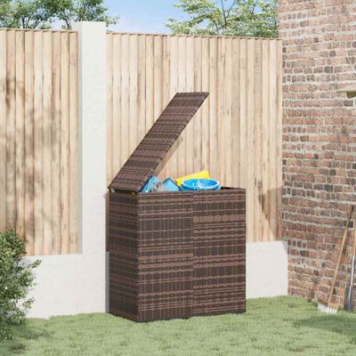 vidaXL Záhradný úložný box z polyratanu 100x49x103,5 cm hnedý