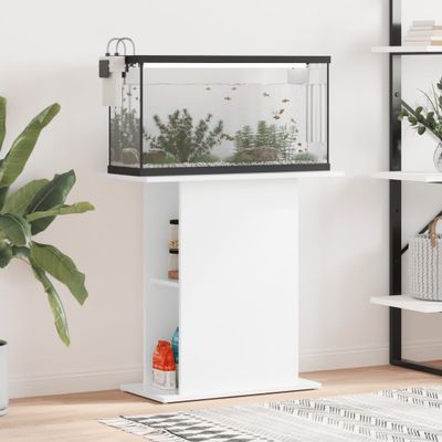 vidaXL Stojan na akvárium lesklý biely 75x36x72,5 cm kompoz. drevo