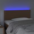 vidaXL Čelo postele s LED hnedé 80x5x78/88 cm umelá koža